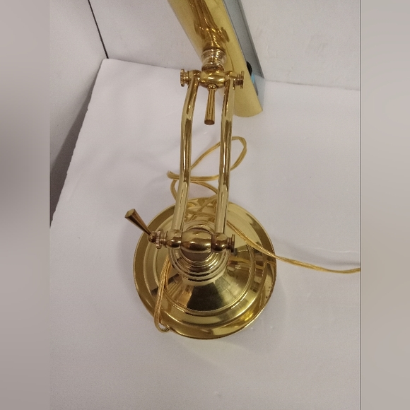 Vintage Brass Desktop Lamp, Piano lamp Adjustable Arm, Electric - Picture 5 of 14